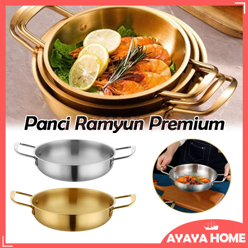 Pot Stainless Gold /Panci Noodle Pot Stainless/Emas/Perak/Panci Masak Korean Noodle Soup