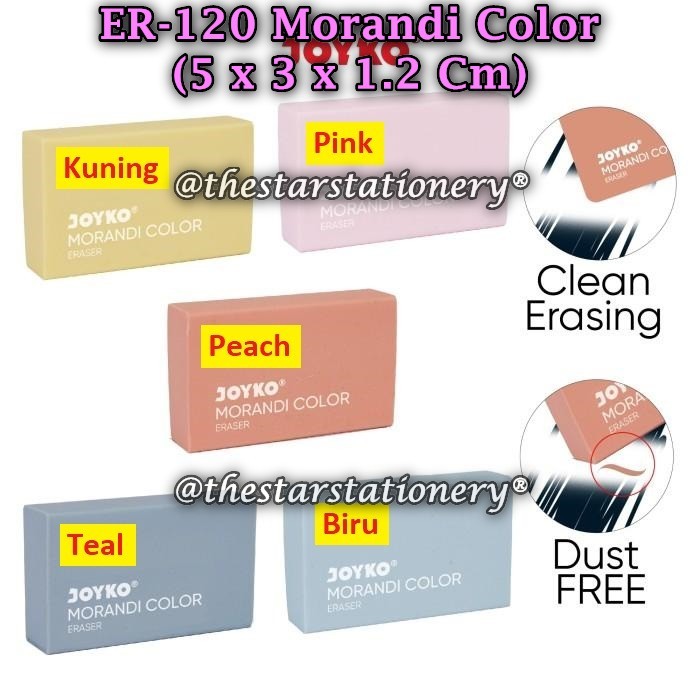

(1 Pak/30) GROSIR Penghapus JOYKO ER-120 Morandi Color Penghapus Eraser Joyko ER-120 (Pak/30)