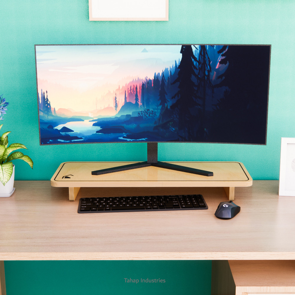 stand meja monitor aesthetic pc meja universal komputer minimalis modern tidak pakai laci |  TAHAP I