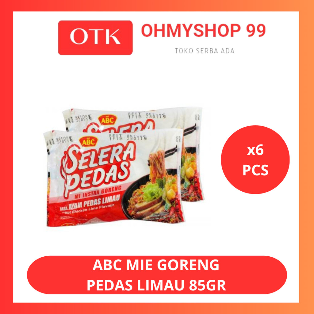 

ABC Selera Pedas Mie Goreng Ayam Pedas Limau 6x85gr