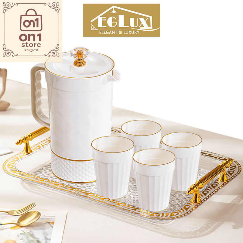 Set Teko Murah / Set Teko Plastik 1.8L + 4 Gelas | Estetik & Fungsional Banget!