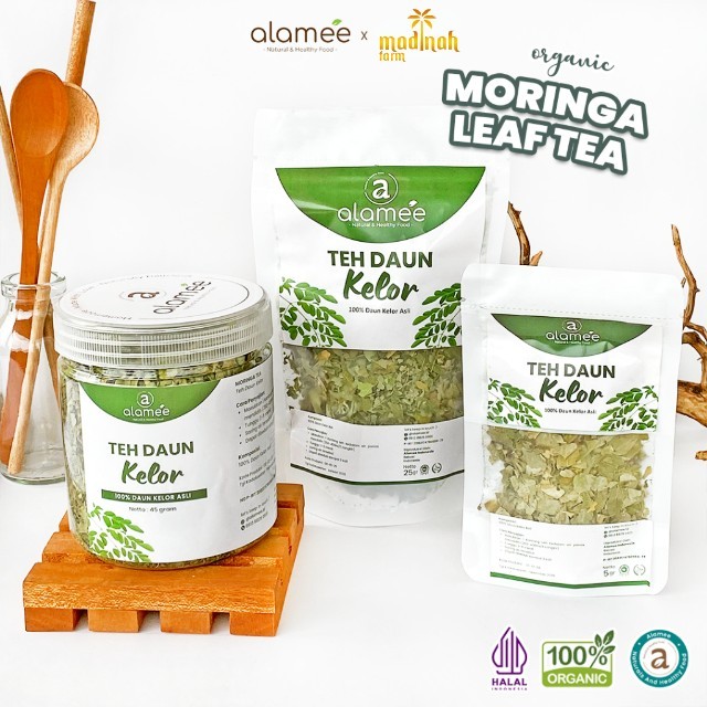 

ALAMEE Teh Daun Kelor Herbal Alami Moringa Tea Flower Asli Kering Organik madinah