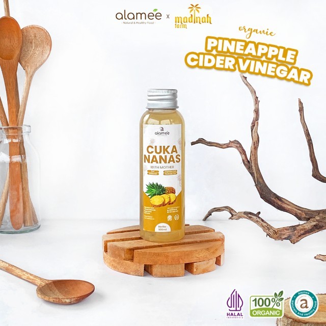 

ALAMEE Cuka Nanas Original Pineapple Cider Vinegar With Mother Organik Asli 100ml madinah