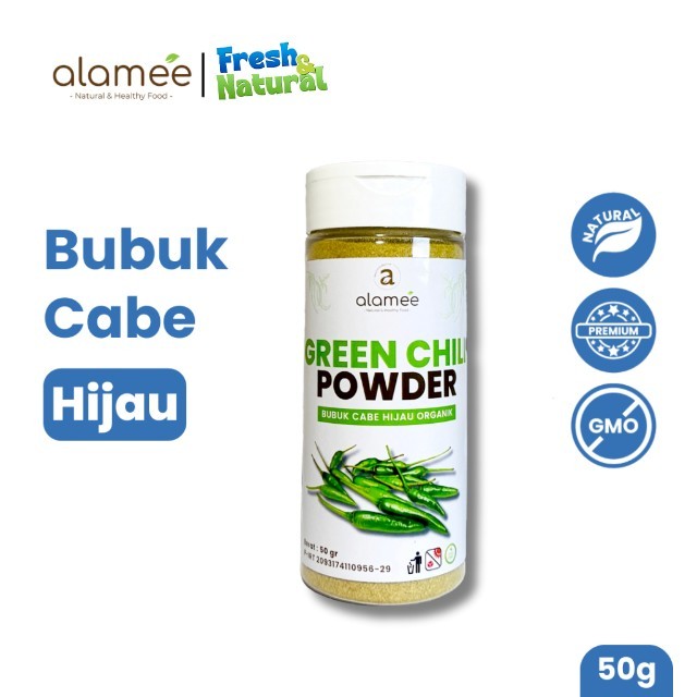 

ALAMEE Bubuk Cabe Hijau Green Chili Seasoning Powder Bumbu Masakan Dapur Murni Tampa Campuran 50gr fresh and natural
