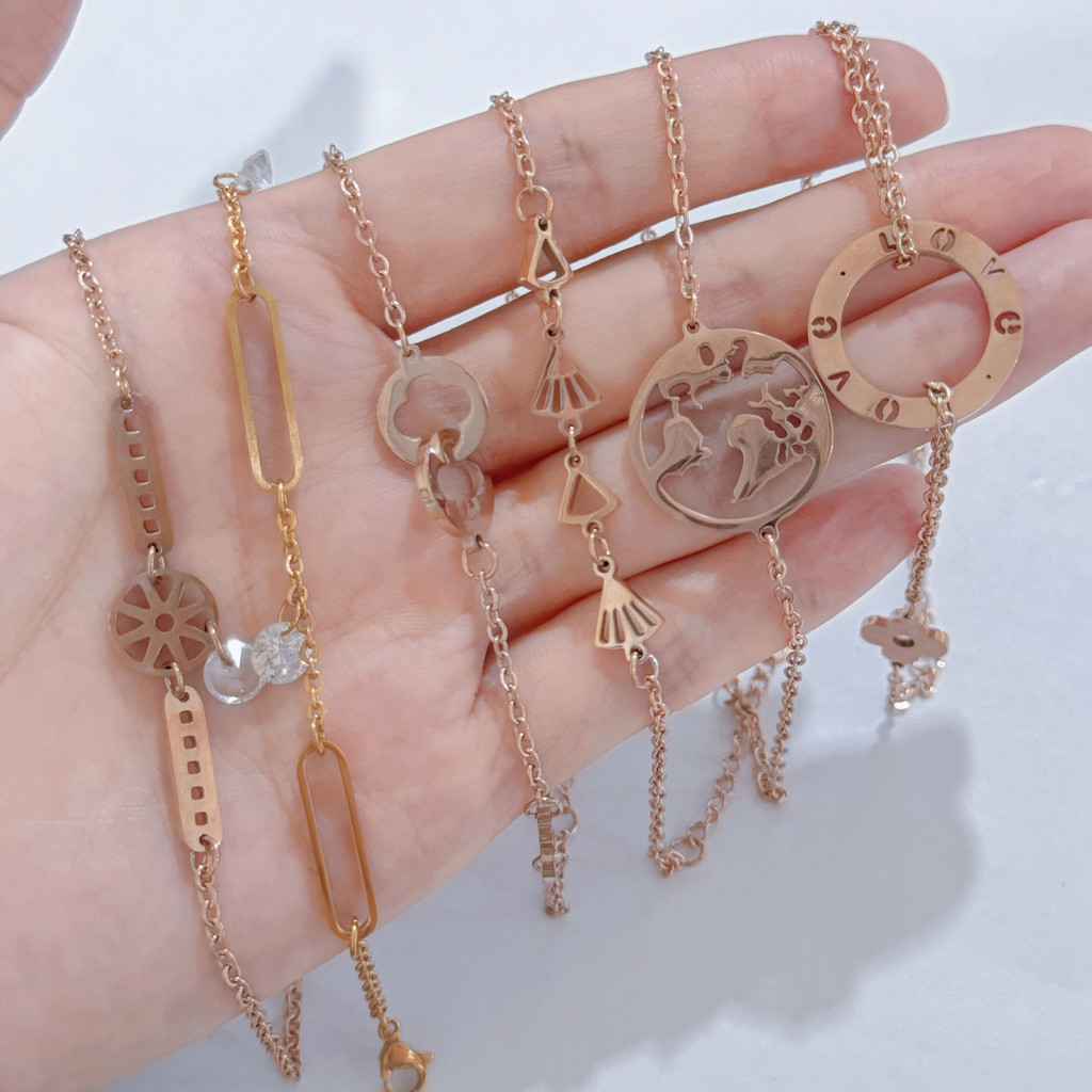 FAYE Jewelry Gelang Tangan Rantai Titanium Fashion Emas Anti Karat Wanita Korea Tdk Luntur Selamanya