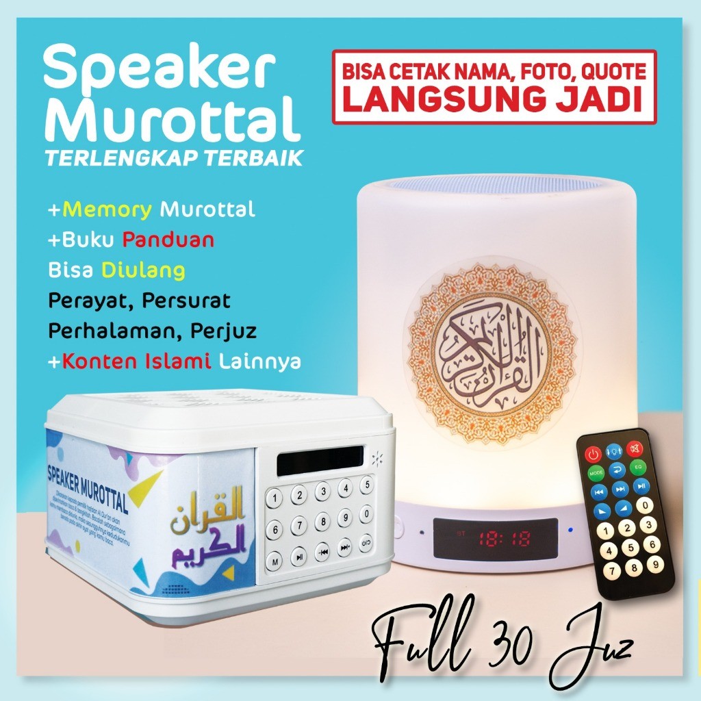 SPEAKER MUROTTAL AL QURAN SPIKER MUROTAL DIGITAL AL-QUR'AN 24 JAM 30 JUZ BANYAK QORI BISA BLUETOOTH