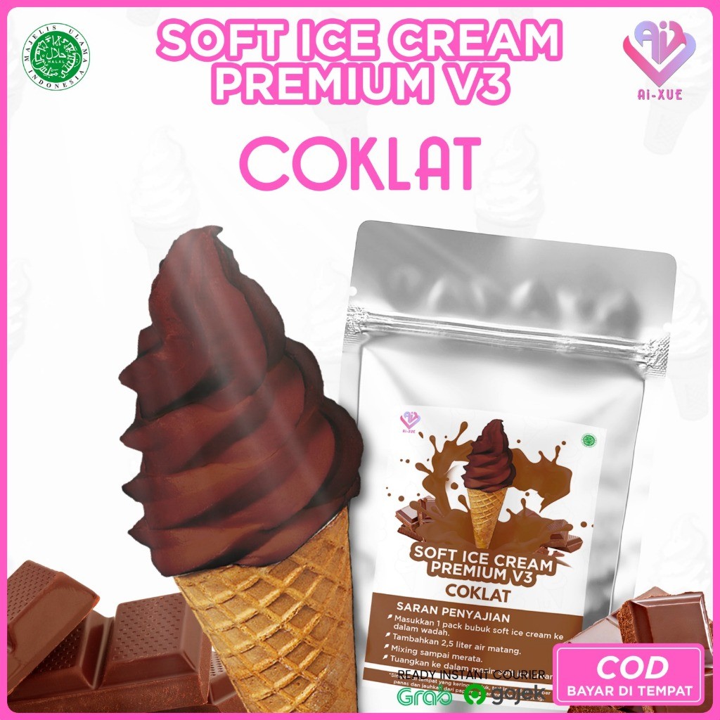 

Chocolate Soft Ice Cream Premium Powder / Bubuk Es Krim Premium Halal Rasa Coklat 1Kg