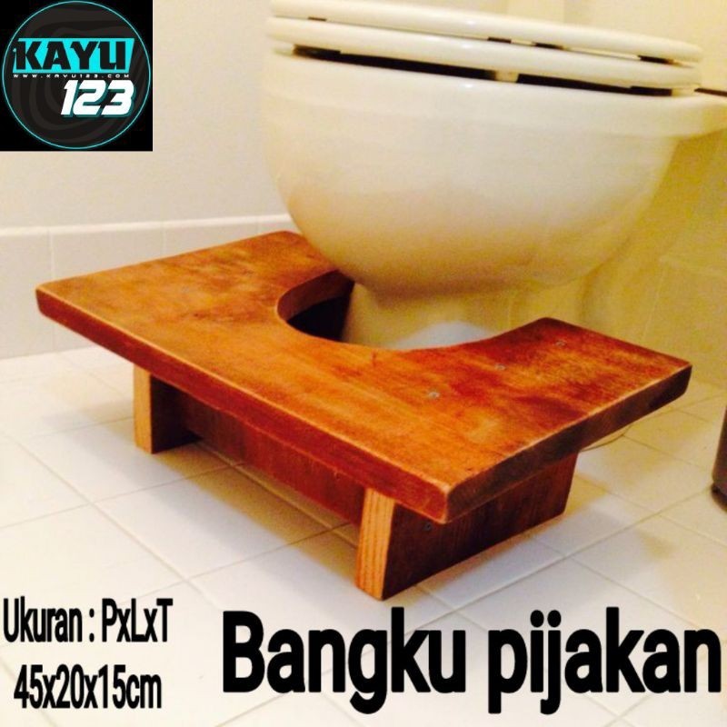 Bangku Pijakan Kaki Kloset Duduk Bangku Kayu Kloset Duduk