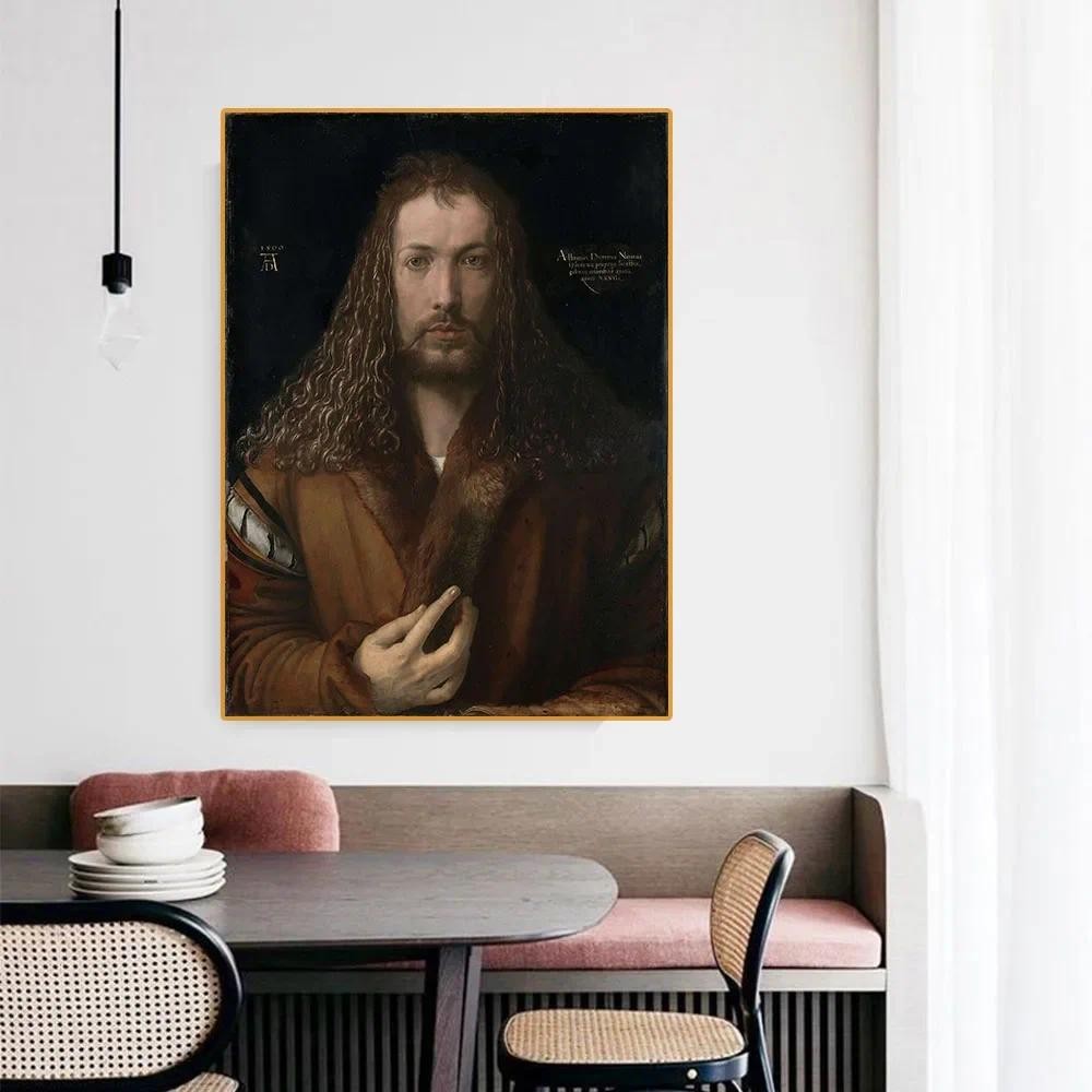

Citon Canvas Albrecht Durer《Self-Portraits》Art Oil painting Artwork Poster Picture Modern Wall decor Home Living room Decoration