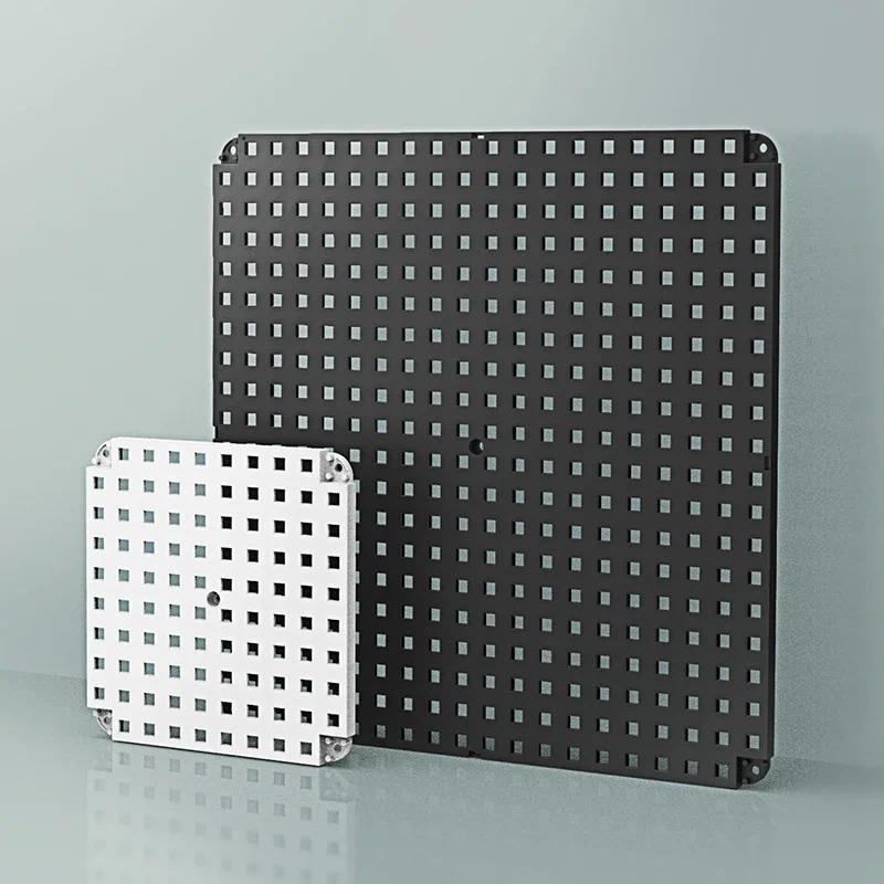 

Wall Shelf Black White Storage Board Plastic Hole Board Home Creative Punch-Free Nail Board Easy HookStudy Grid Simple Ornaments