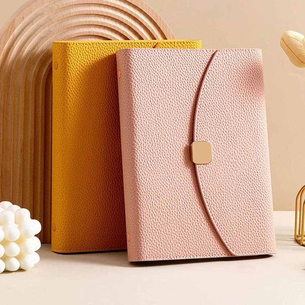 

A6 Loose-leaf Binder Line Notebook Pu Leather Cover Budget Binder Saving Bill Organizer Accessories