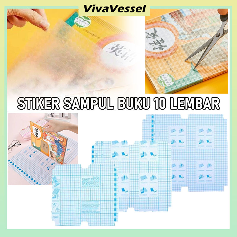

10 Lembar Stiker Buku PVC Film/Sampul Buku Stiker/Self-Adhesive Book Cover Waterproof/Sampul Buku Stiker