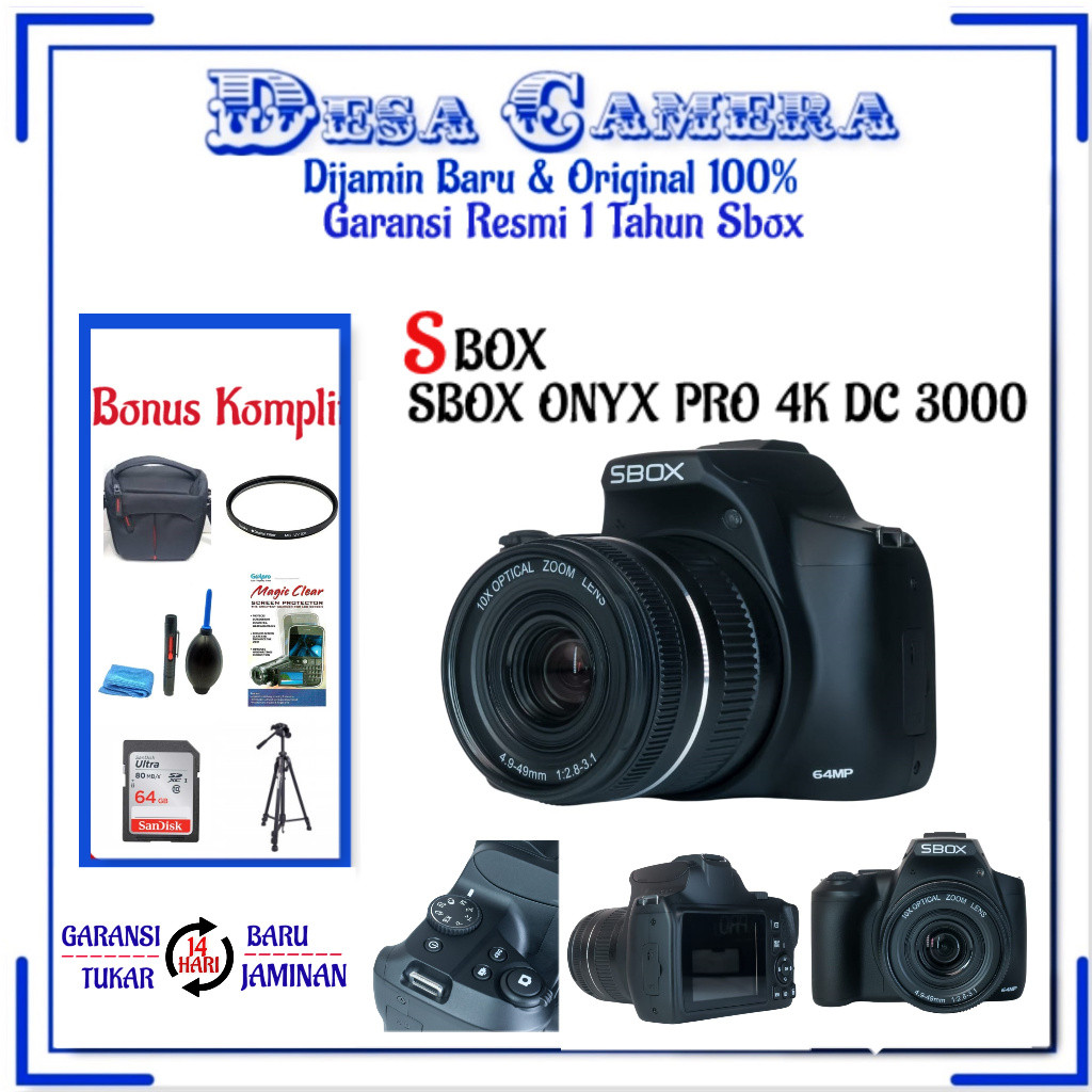 Sbox ONYX PRO 4K DC 3000 - Kamera Sbox 4k Semi Pro Dc 3000 ONYX PRO RESMI