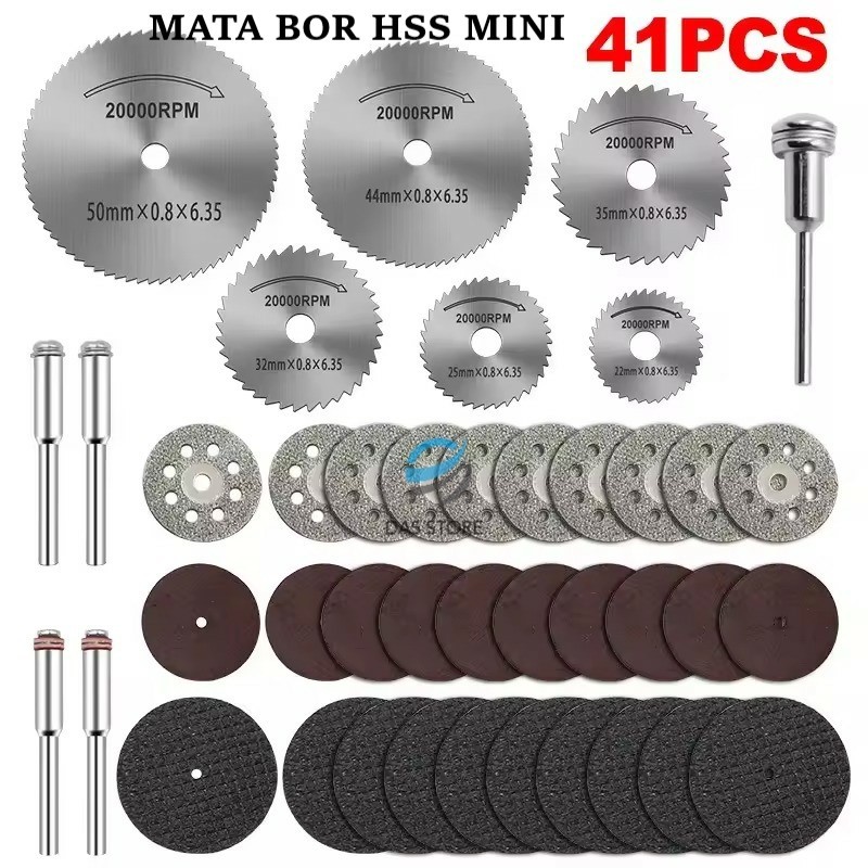 SET 41 PCS Mata Bor Mini Gerinda Kayu Circular HSS Saw Blade Mata Gerinda Potong Set Kayu Gerinda Mi