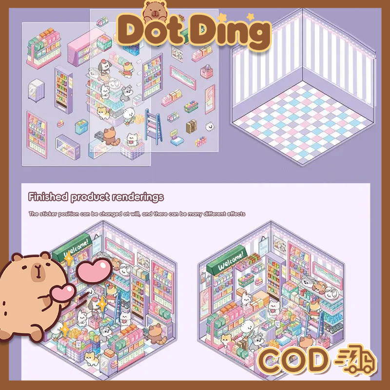 

[DOTDING] Stiker lanskap 3D kreatif, stiker adegan miniatur, stiker bahan dekoratif DIY tiga dimensi, stiker buku pegangan H662