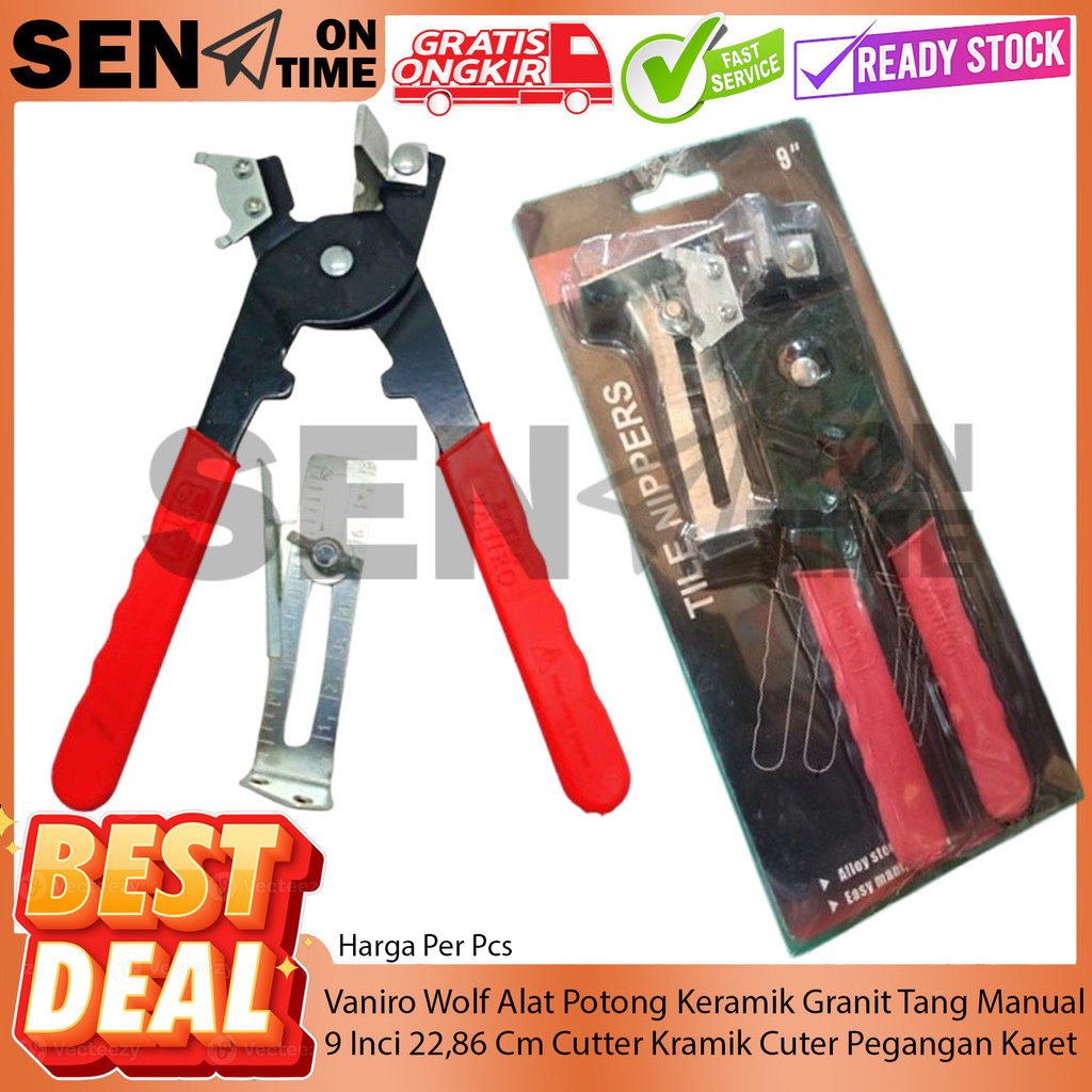 Wolf Vaniro Tang Potong Keramik Granit Manual 9 Inci Tile Nippers Cutter Tegel Alat Tukang Rumah Pem