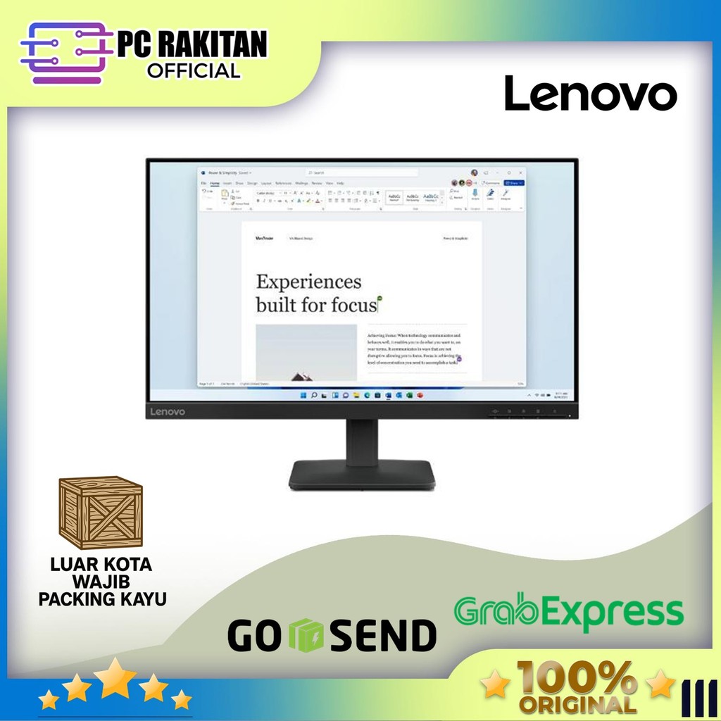 LENOVO L24-4e IPS FHD | MONITOR 24 INCH IPS 1080p FHD 100Hz