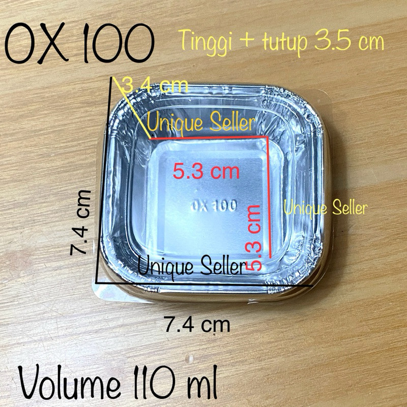 Aluminium Foil Cup OX 100 + Tutup isi 100 pcs Bestfresh Alufoil Tray Pastel Tutup Macaroni OX100