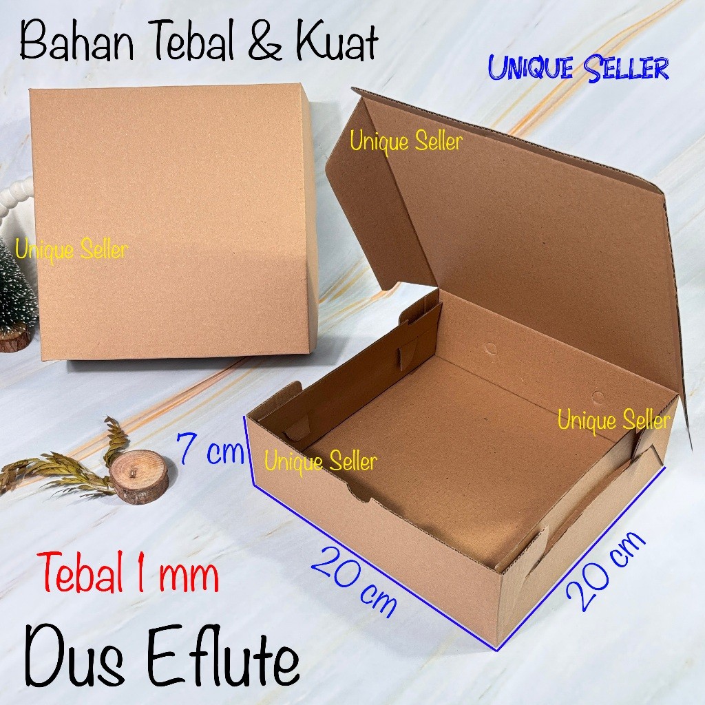 

Dus Box Kotak Hampers 20x20x7 EFLUTE POLOS / Dus Box Kotak Nasi R10k 20x20x7 / Dus Kotak Box Coklat Corrugated Eflute 20x20 x 7 / Dus Box Kotak Packaging Olshop 20x20 x 7
