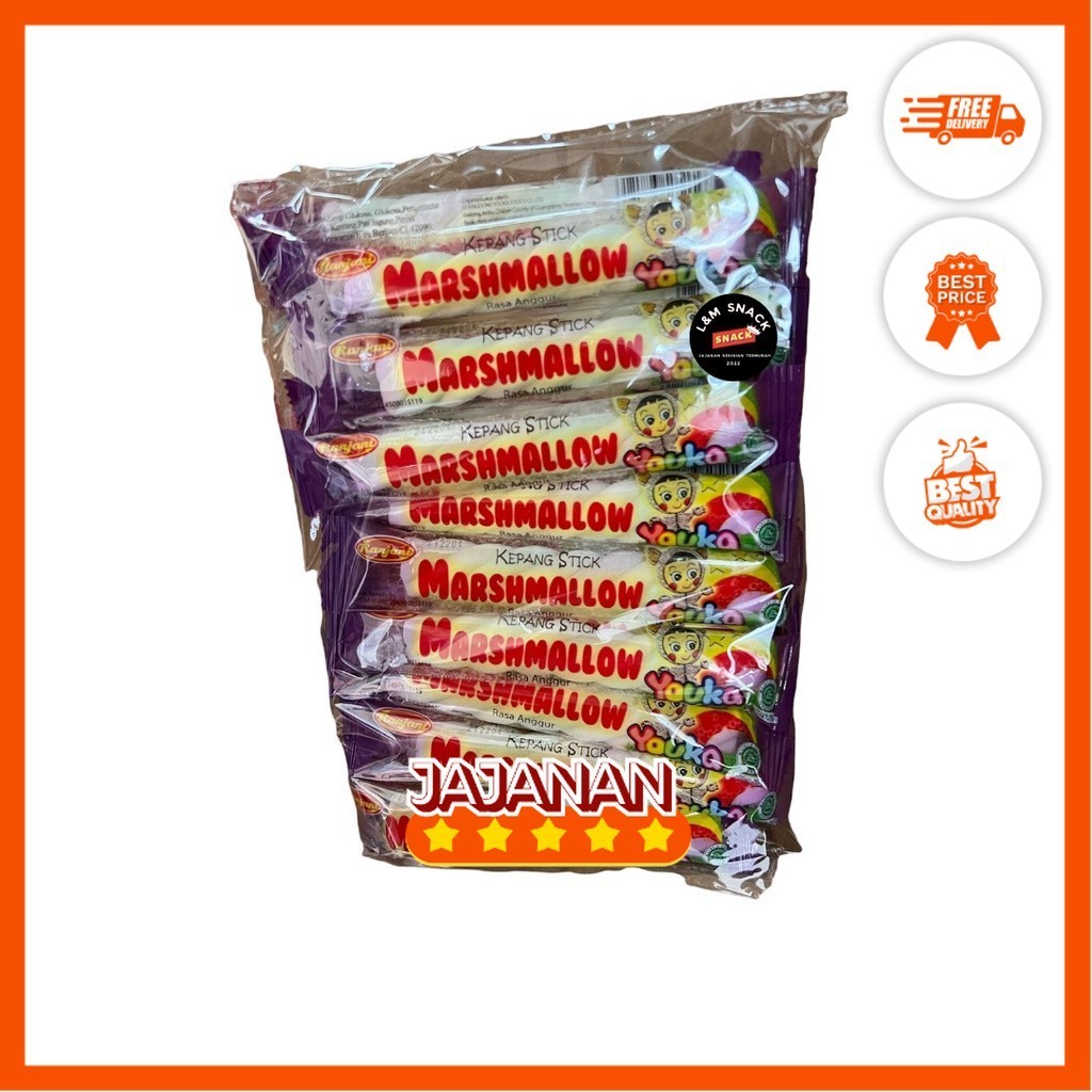 

Ranjani Marshmallow Bulat/Kepang 1 Pack Isi 20 pcs @6gr Jajanan Termurah