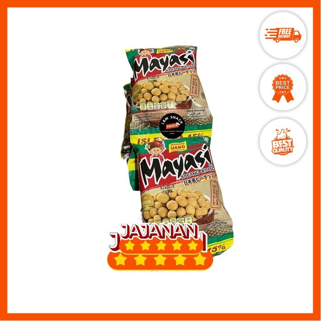 

Kacang Mayasi ala Kacang Jepang 1 Renceng Isi 10 pcs @23g+3.5gr Jajanan Termurah