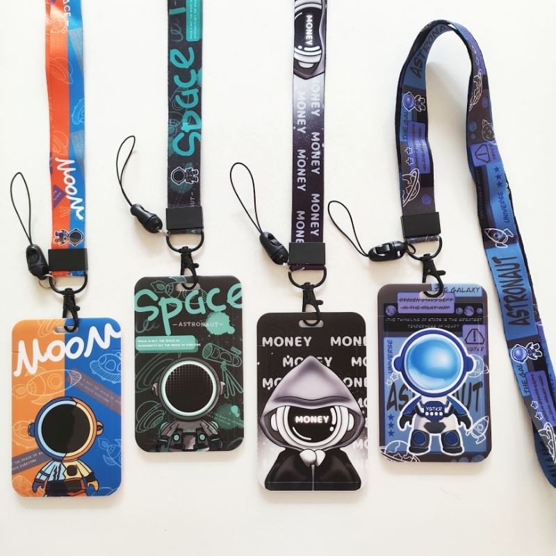 

ID Card Holder Name Tag Lanyard / Kalung Wadah Kartu Identitas Astronaut Space Moon Nasa