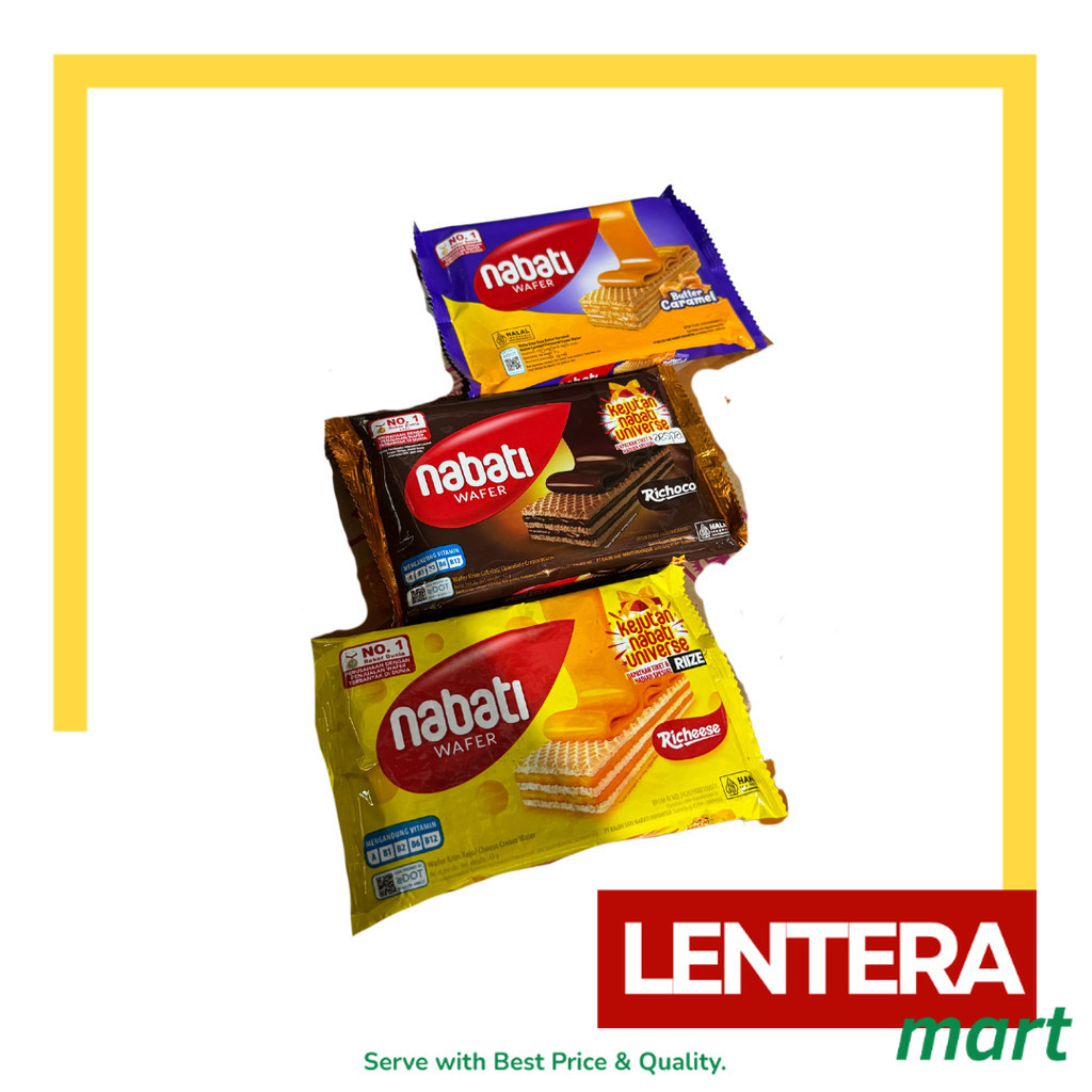 

Nabati Wafer 2000 Keju/Coklat/Pink Lava/Raspberry/Peach @39gr LenteraMart