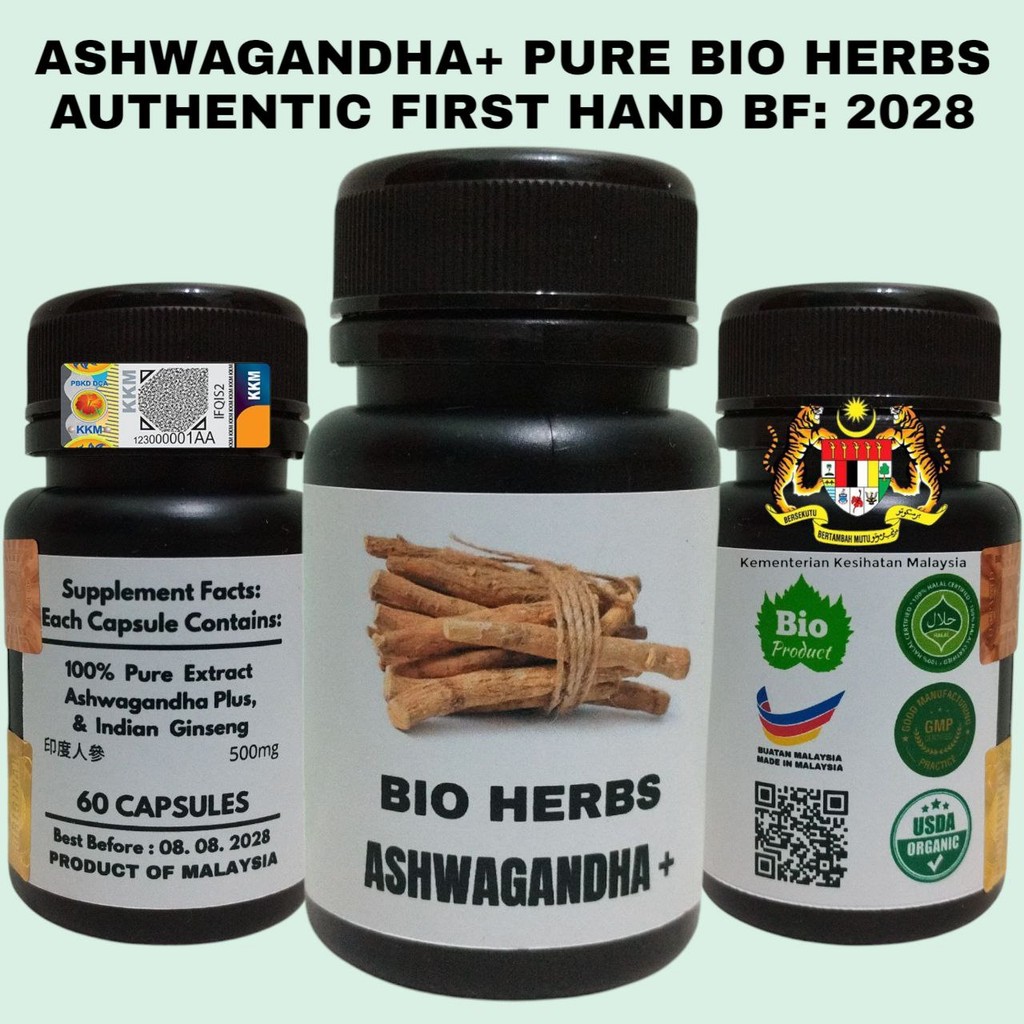 PURE ORIGINAL ASHWAGANDHA + PLUS KSM-66 EXTRACT BIO HERBS AUTHENTIC LB