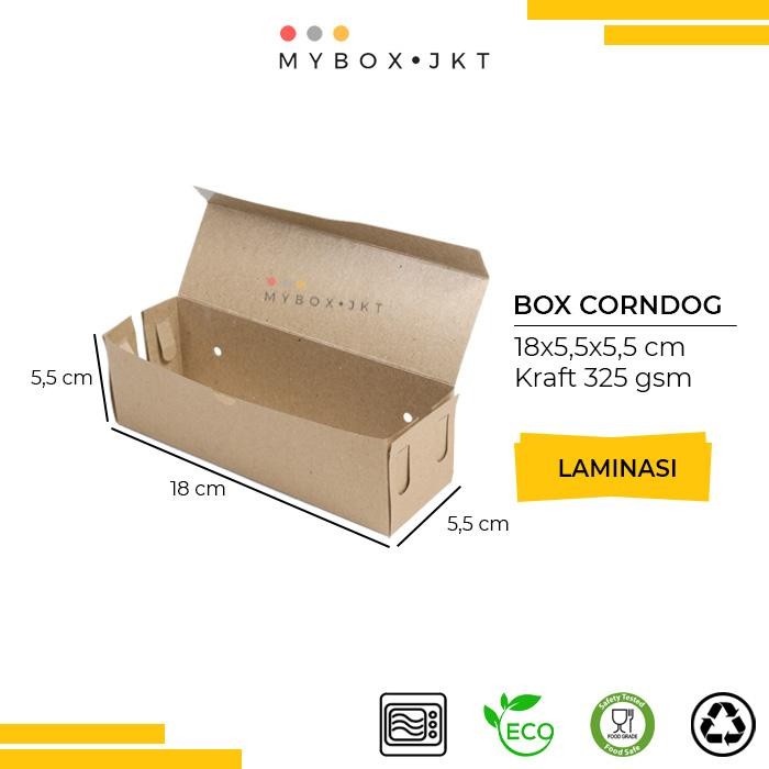 

f Z Box Dus Kotak Hotdog/HOTANG Uk.18x5,5x5,5cm Kraft LAMINASI
