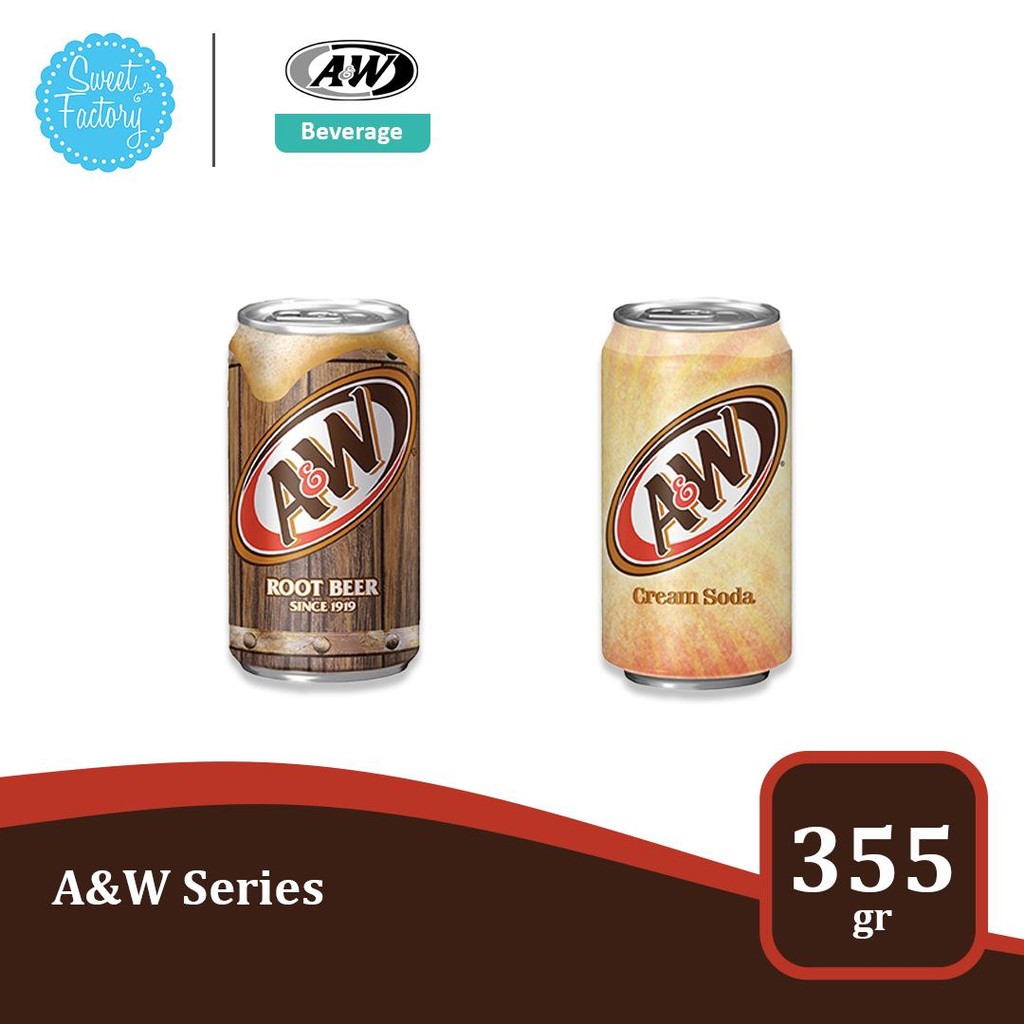 

A&W Series - Root Beer & Cream Soda, Minuman Ringan Klasik & Legendaris 355 ml