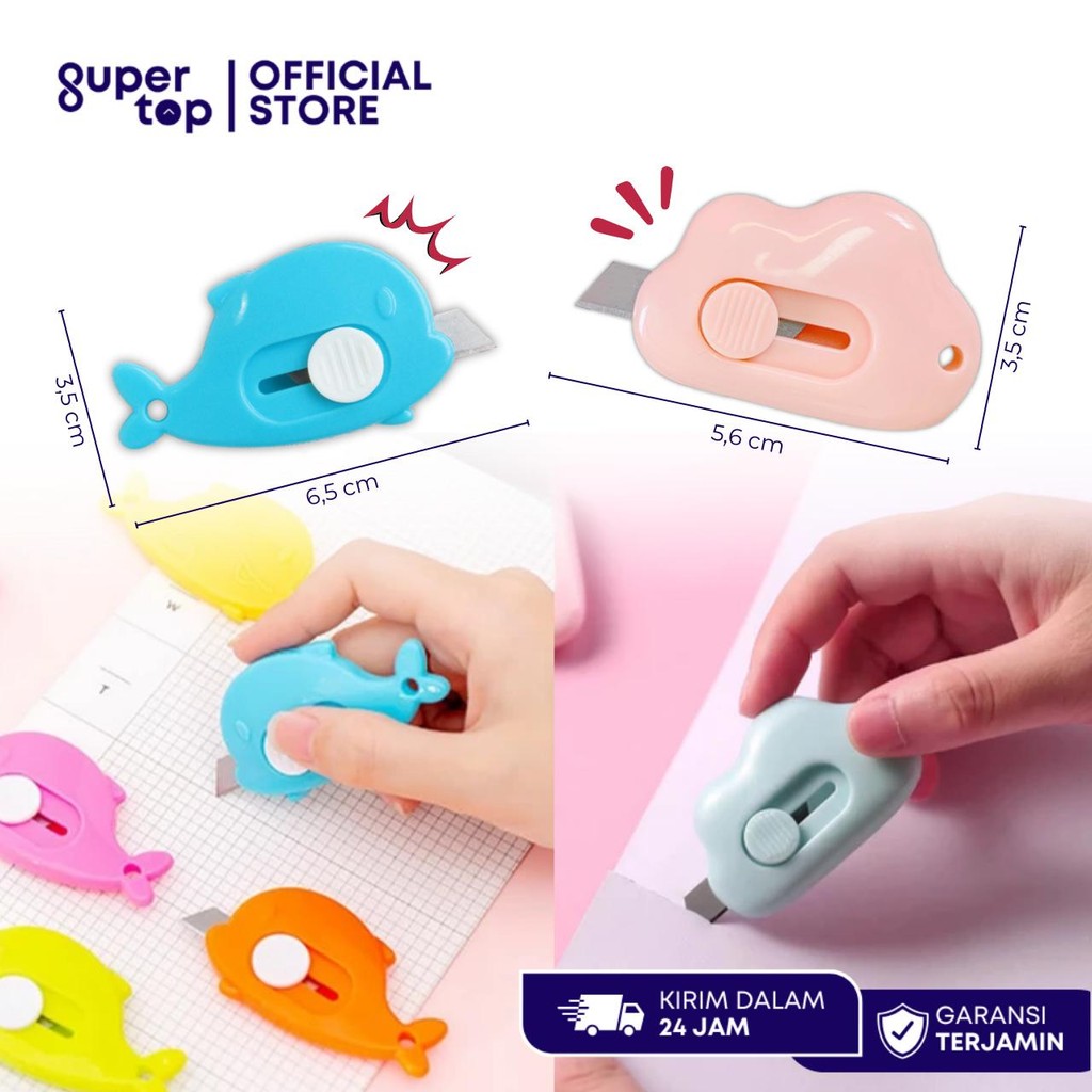 

Cutter Mini Pisau Potong Kertas Motif Dolphin Awan Lucu Cutter Kecil Unboxing Paket Cutter Serbaguna