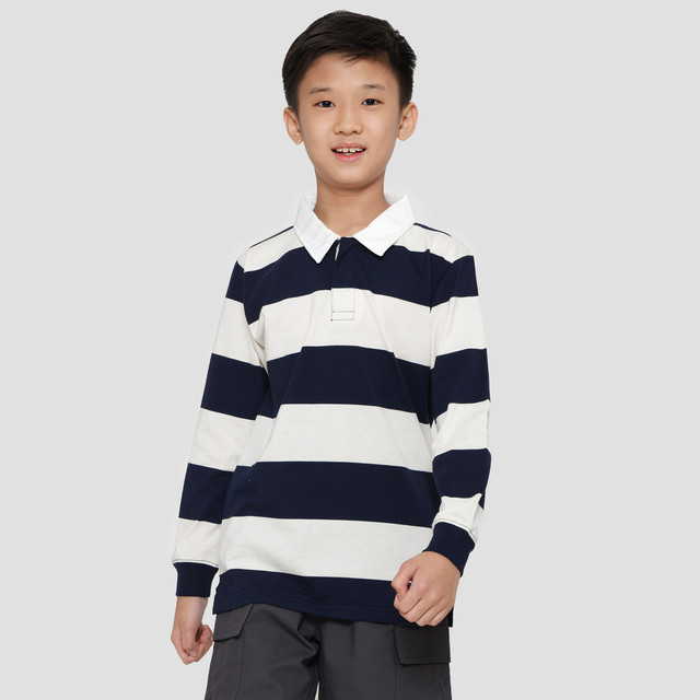 Nevada Stripe Yarn Kaos Kerah Anak Laki-laki 121839584