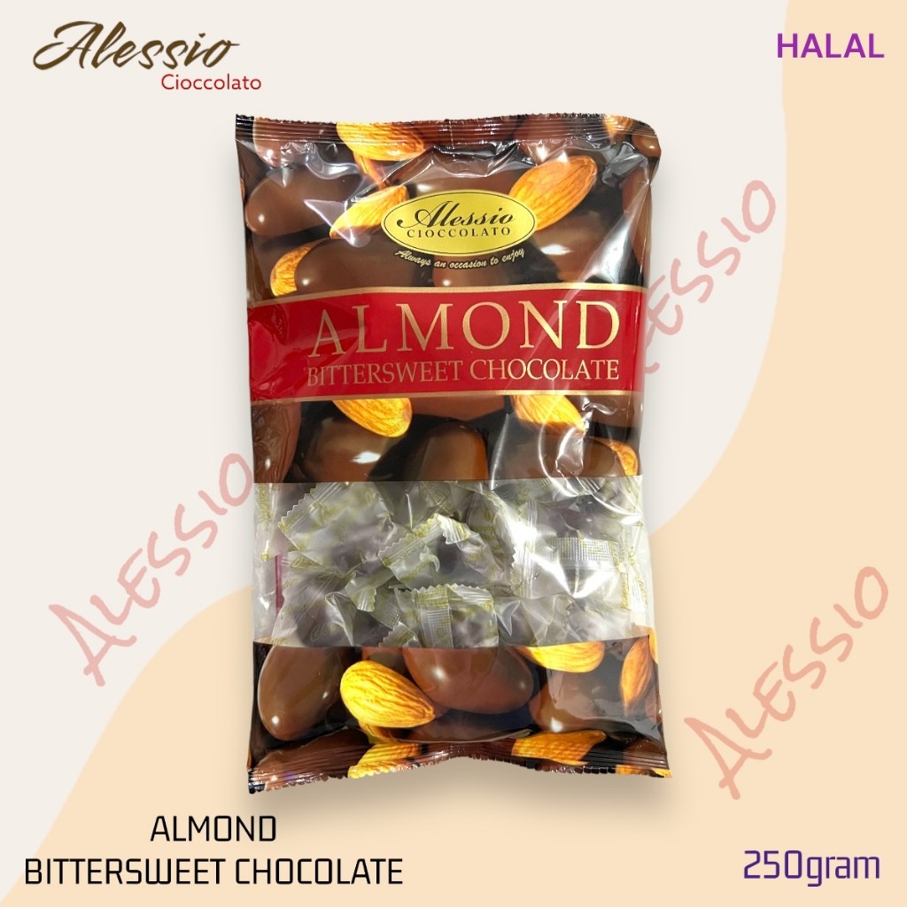 

READY STOCK Coklat ALMOND Alessio Chocolate 250gram Halal