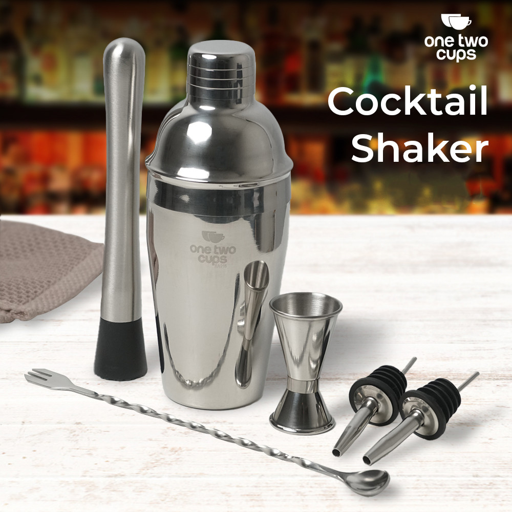 

ORIGINAL One Two Cups 6 in 1 Bartender Cobbler Cocktail Shaker 550ml - BA016