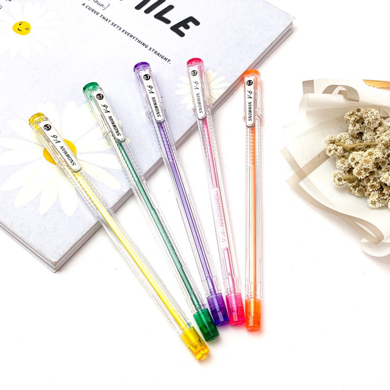 

(1 PCS) Pulpen Snowman V6 Crystal Series 0.7mm - Ballpoint Bolpen Bolpoin Snowman V-6 V6 V 6 0.7 mm