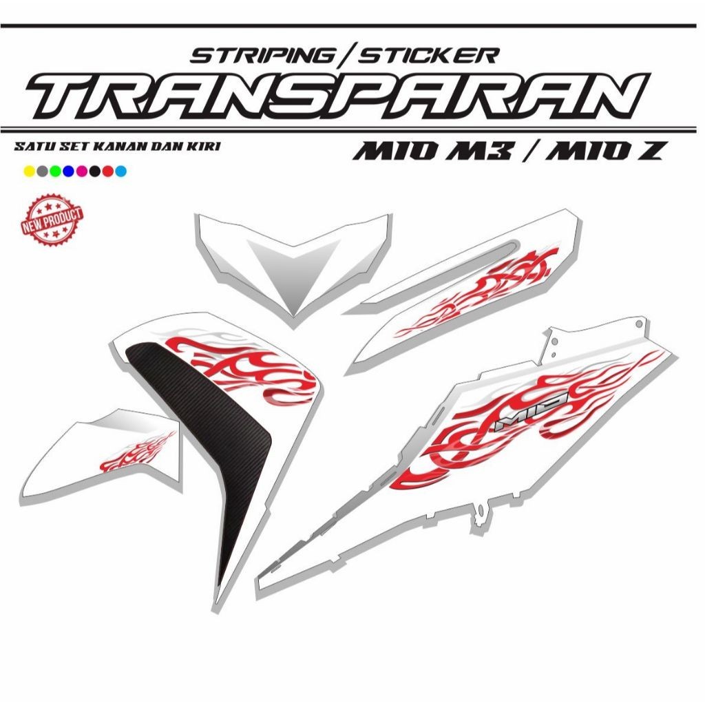 PARIASI KEREN STIKER STIKER TRANSPARAN VARIASI MIO M3 MIO Z POLET KEREN STIKER MIO 125 / TRANSPARAN 