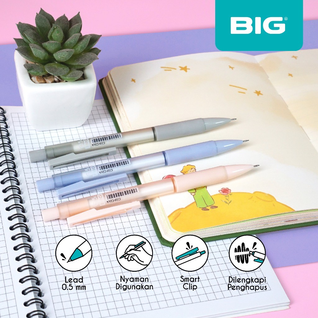 

BIG Pensil Mekanik / Mechanical Pencil 2B 0.5 MM Clip Click MP-5012