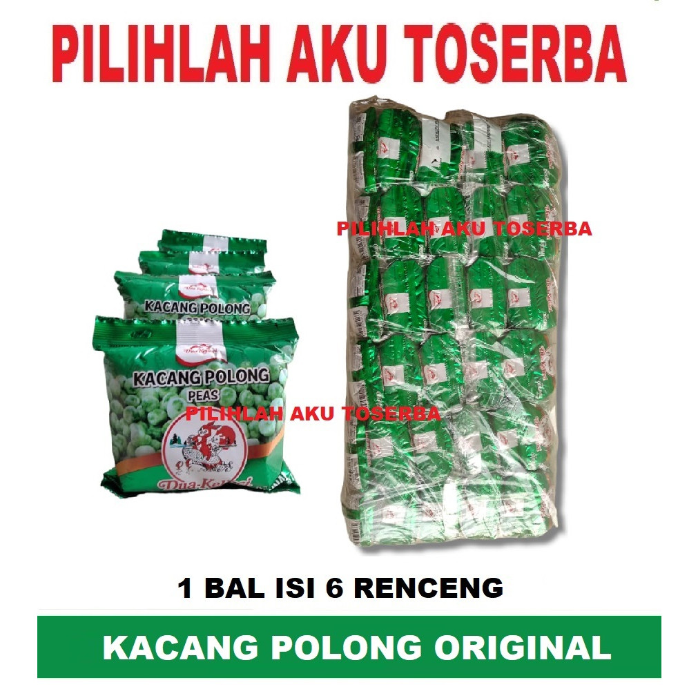 

Dua Kelinci KACANG POLONG ORIGINAL RENCENG - ( HARGA 1 BAL )