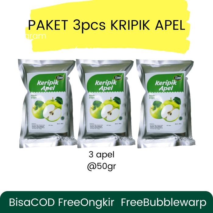 

BARU!! Fiona Paket Hemat Keripik Kripik Buah Apel 3pcs - PaketApel3pcs
