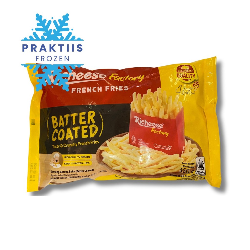

RICHEESE FRENCH FRIES BATTER COATED 450GR / KENTANG BEKU