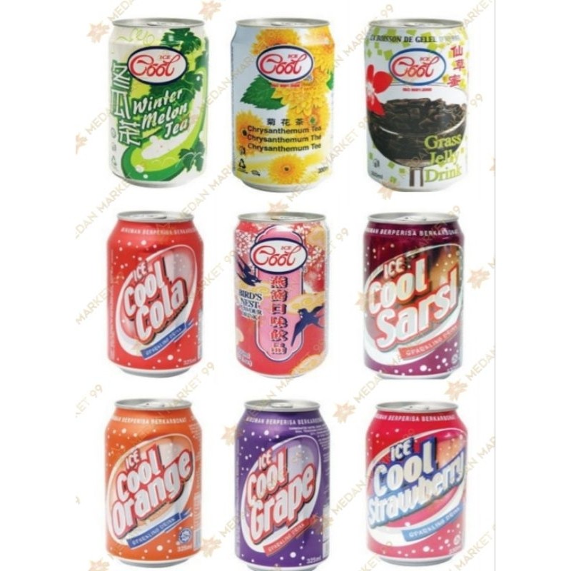 

[HALAL] ICE COOL MINUMAN KALENG LOW SUGAR ISI 24 KALENG/ICE COOL SARSI/ ORANGE/ COLA/ WINTER MELON/ STRAWBERRY/ GRAPE/ BIRDNEST/ CINCAU/ KRISAN/ MINUMAN KALENG/ ICECOOL