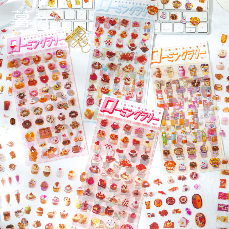 

6 Sheets Afternoon Tea Dessert Cake Scrapbooking Stickers Journal Stickers For Women Journaling Supplies Planner Accessories