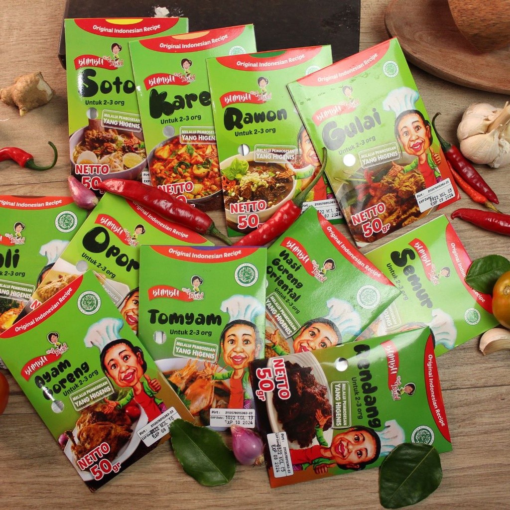 

Bumbu Instan Nyah Tewel 50gr - Terbuat Dari Rempah Asli Pilihan