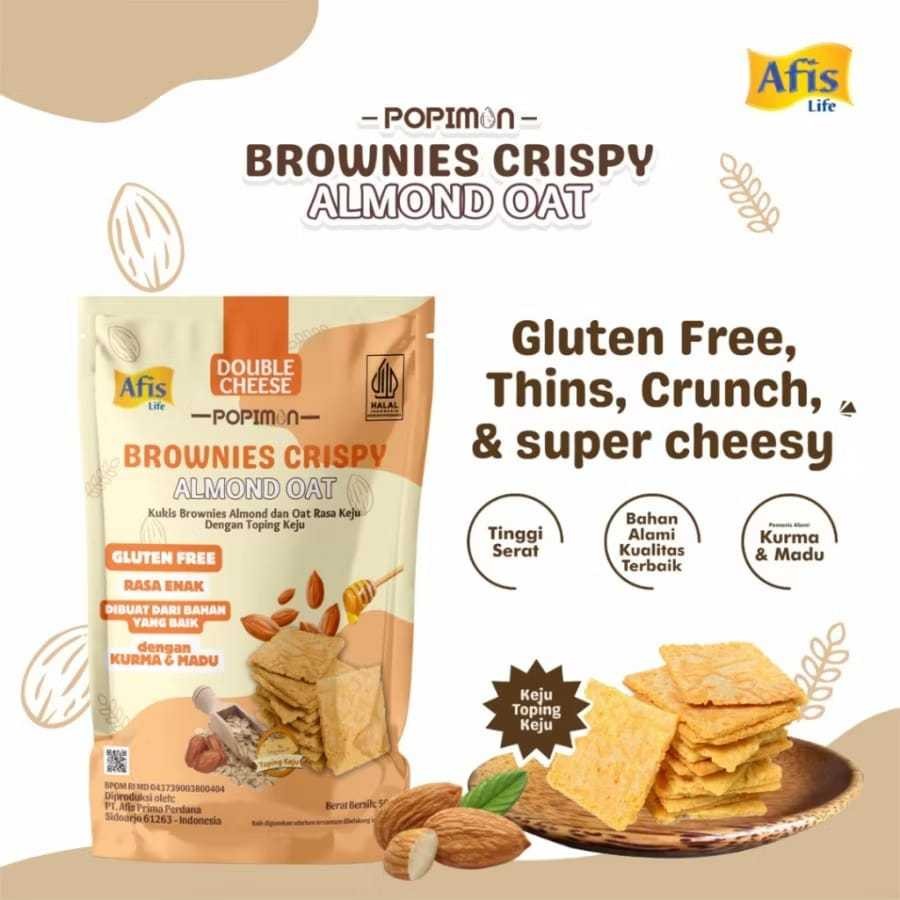 

AFIS POPIMON - BROWNIES CRISPY ALMOND DOUBLE CHEESE 50 GR