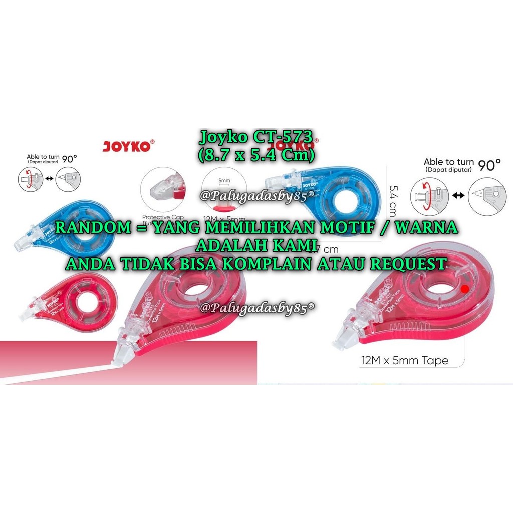 

(1 Biji) GROSIR Correction Tape JOYKO CT-573 (12M*5mm) / Pita Koreksi Joyko CT-573 (1 Biji)
