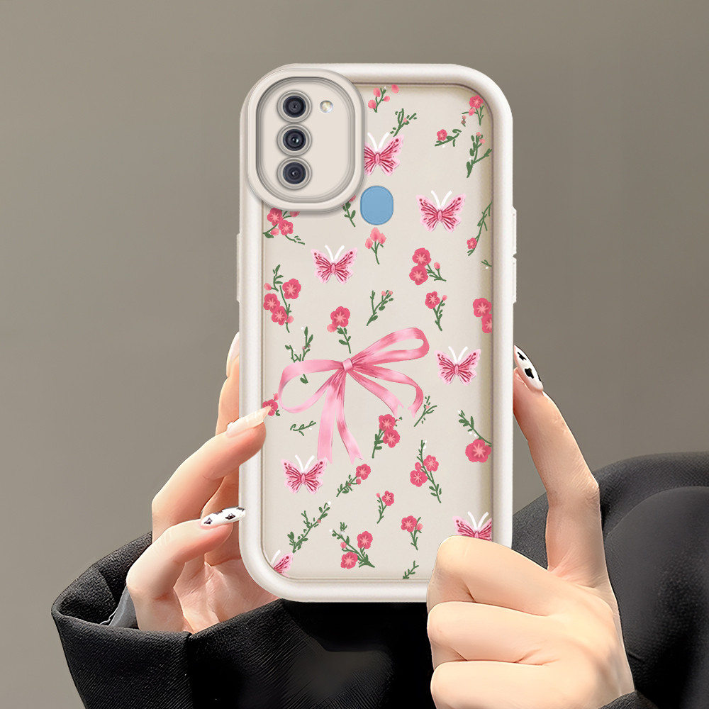 Compitable With Samsung A11 M11 Untuk Hp Casing Softcase Mode Handphone Flower Bow 4873 Phone Case S