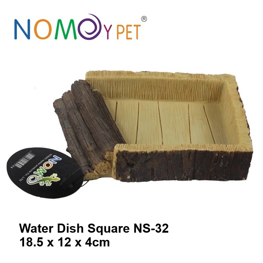 Tempat Minum Water Dish Square Reptil Kura  Sulcata Aldabra Resin NOMOY NS-32 18.5x12x4cm