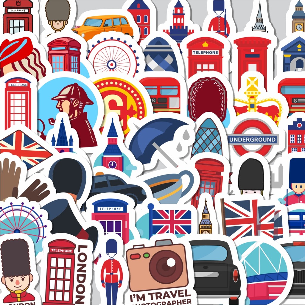 

Stiker Cutting Pack Sticker London Isi 100Pcs Series Aesthetic Lucu Keren Untuk Koper Bahan Vynil