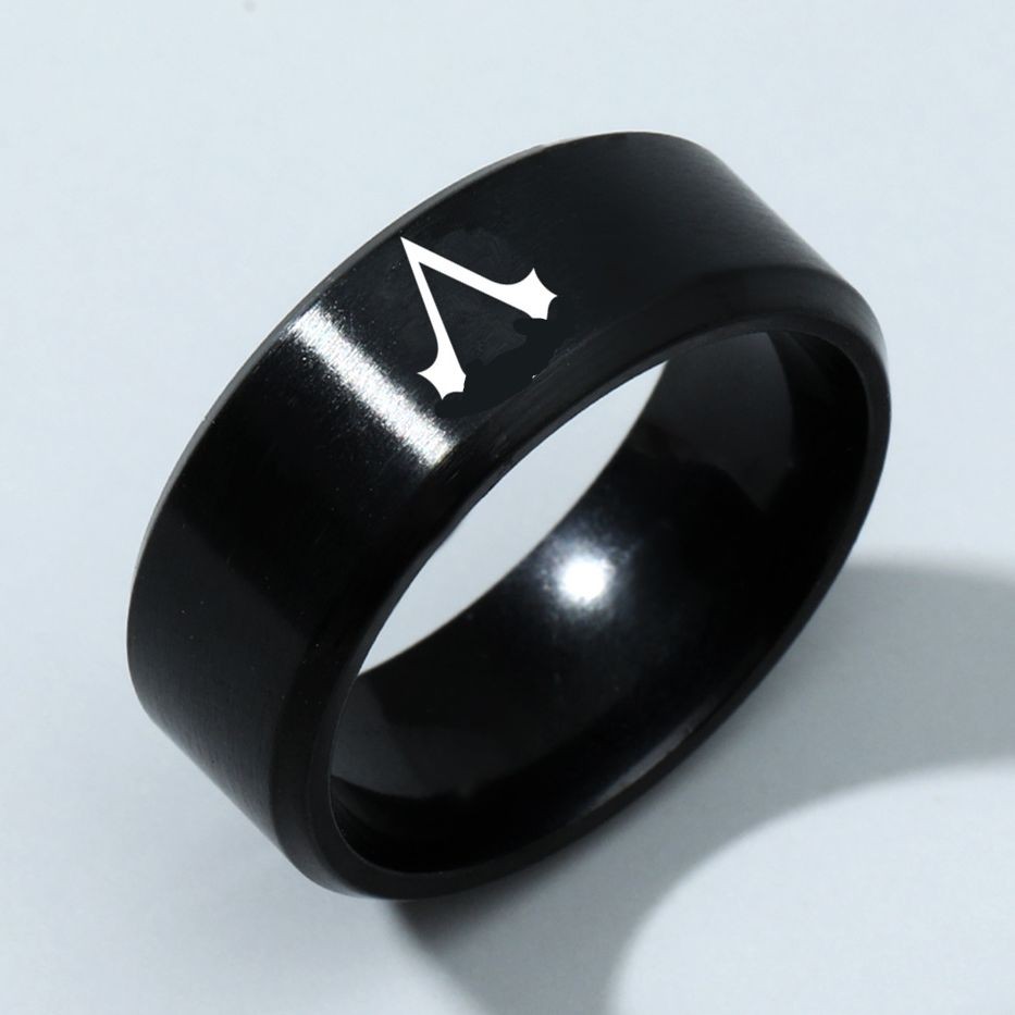 

8mm Stainless Steel Game Ring for Men and Women Movie Ring