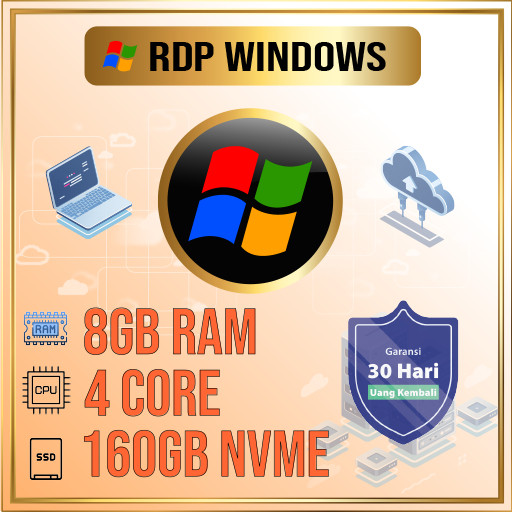 RDP WINDOWS RAM 8GB 4CPU FULL ADMINISTRATOR, FULL GARANSI 30 HARI